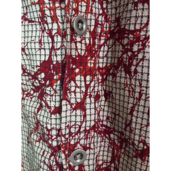 Mountain Dew Medium Splatter Checkered Casual Occasion Statement Button Down Shi - Picture 3 of 6
